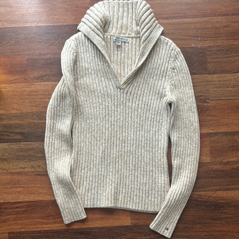 Cream Ribbed Sweater